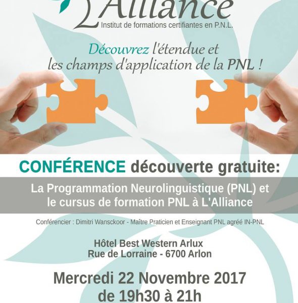Conférence découverte gratuite à Arlon : La PNL !